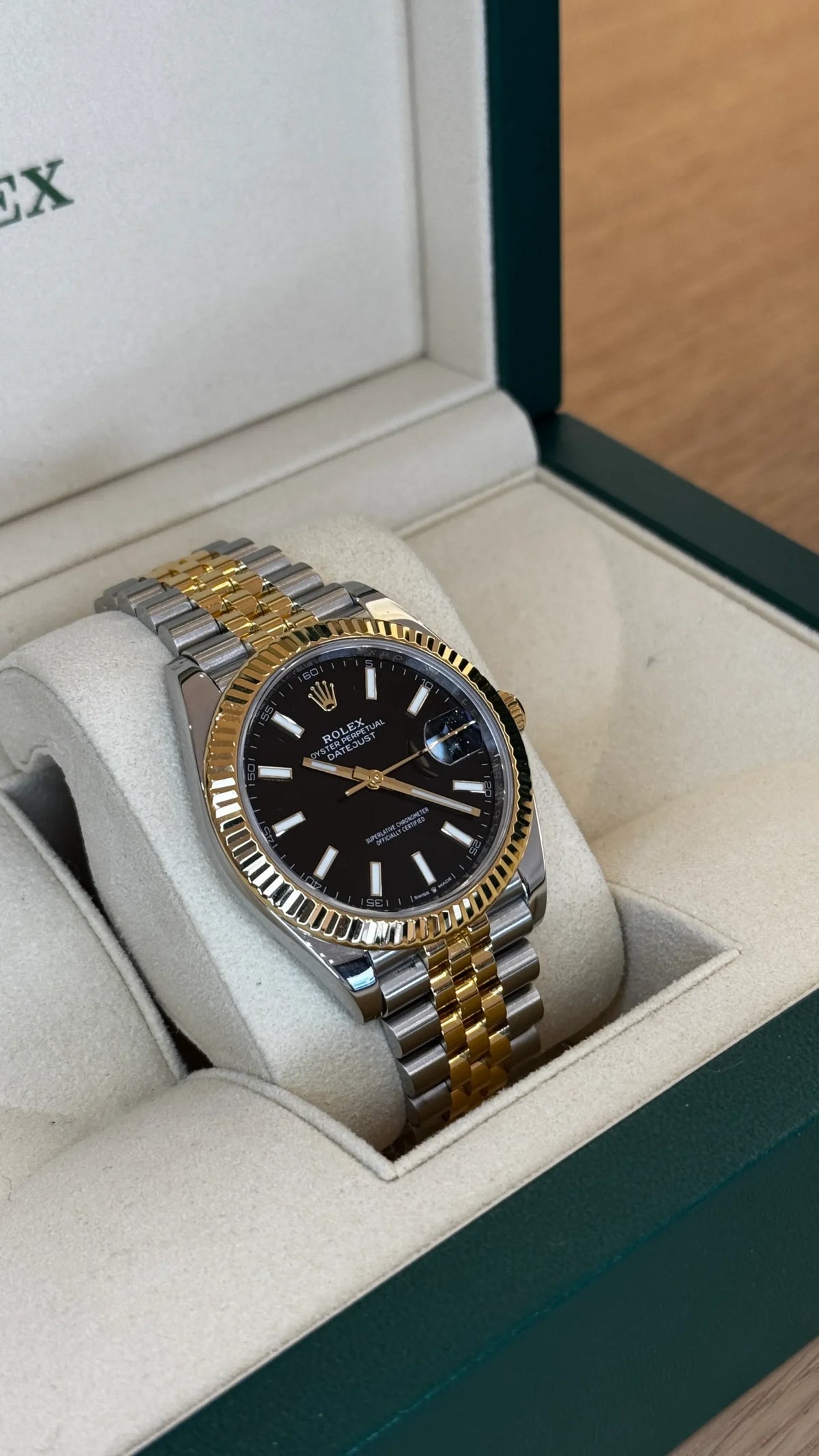 ROLEX DATEJUST JUBILEE BLACK & GOLD