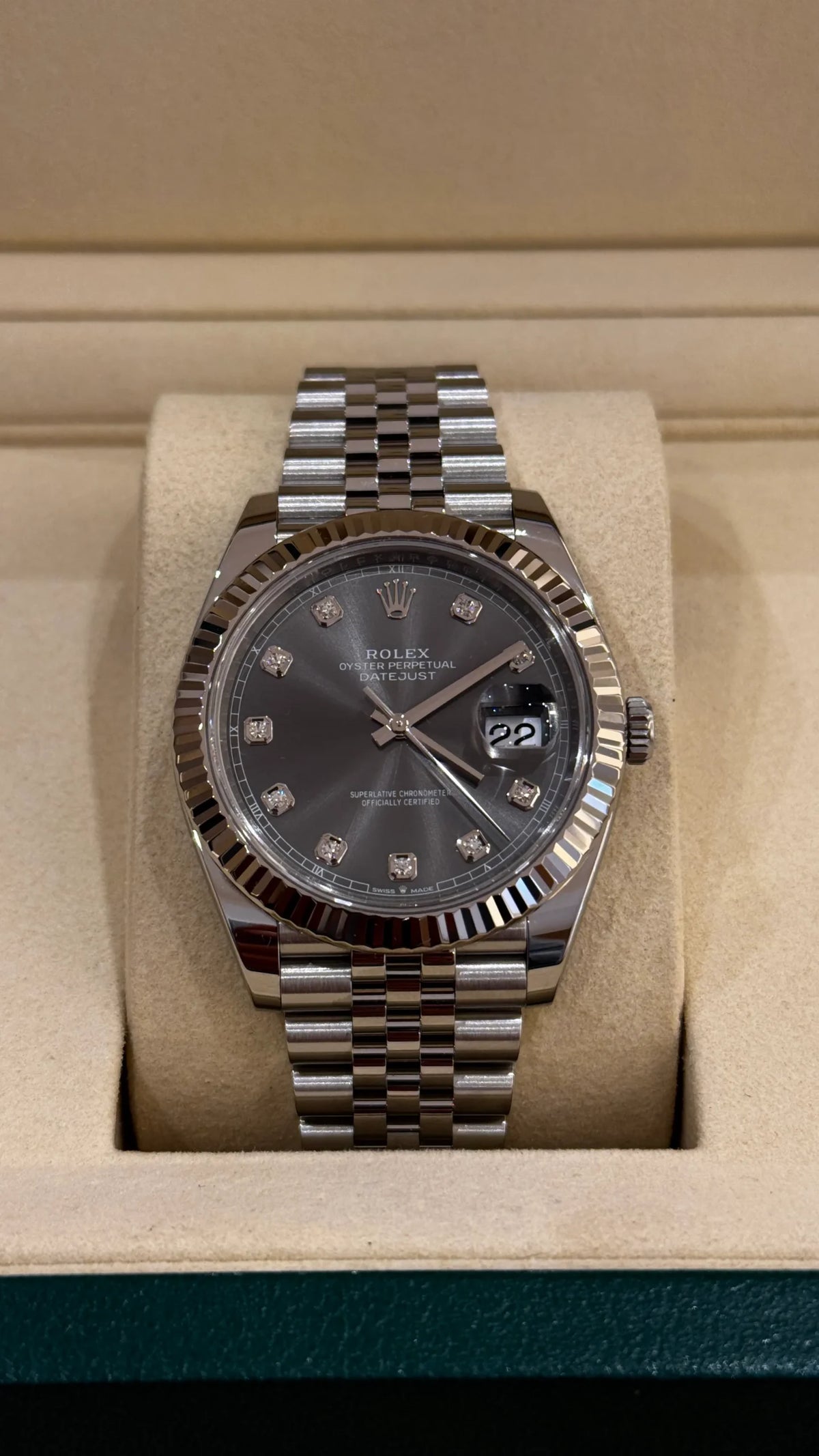 ROLEX DATEJUST JUBILÉE GREY RHODIUM DIAMOND