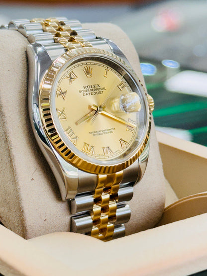 ROLEX DATEJUST JUBILÈE CHAMPAGNE ROMAN
