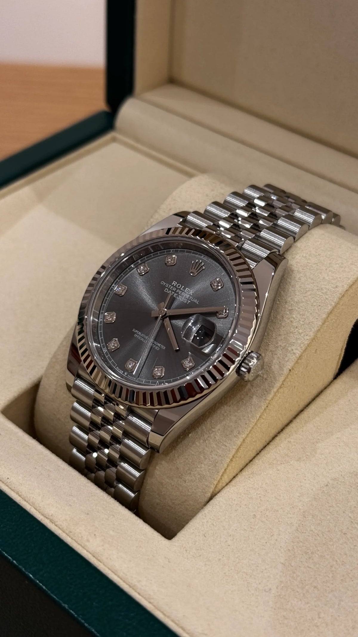 ROLEX DATEJUST JUBILÉE GREY RHODIUM DIAMOND