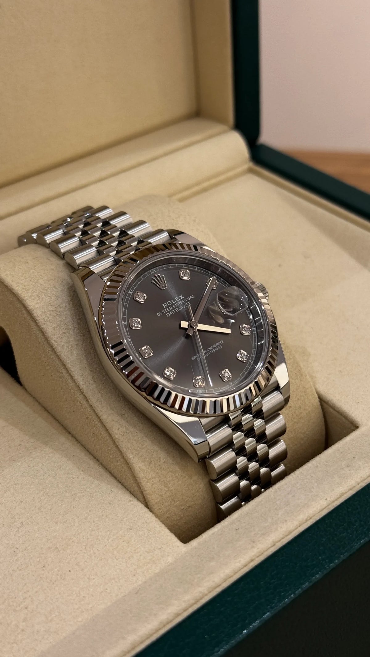 ROLEX DATEJUST JUBILÉE GREY RHODIUM DIAMOND