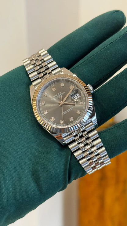 ROLEX DATEJUST JUBILÉE GREY RHODIUM DIAMOND