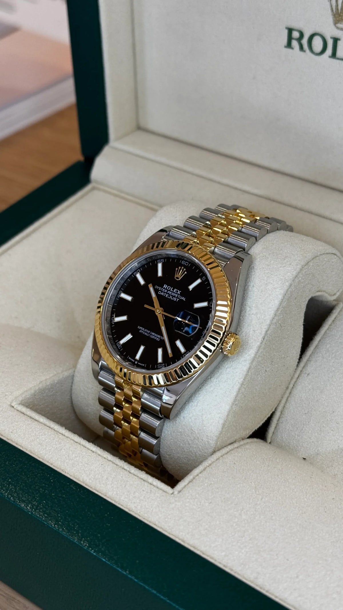 ROLEX DATEJUST JUBILEE BLACK & GOLD