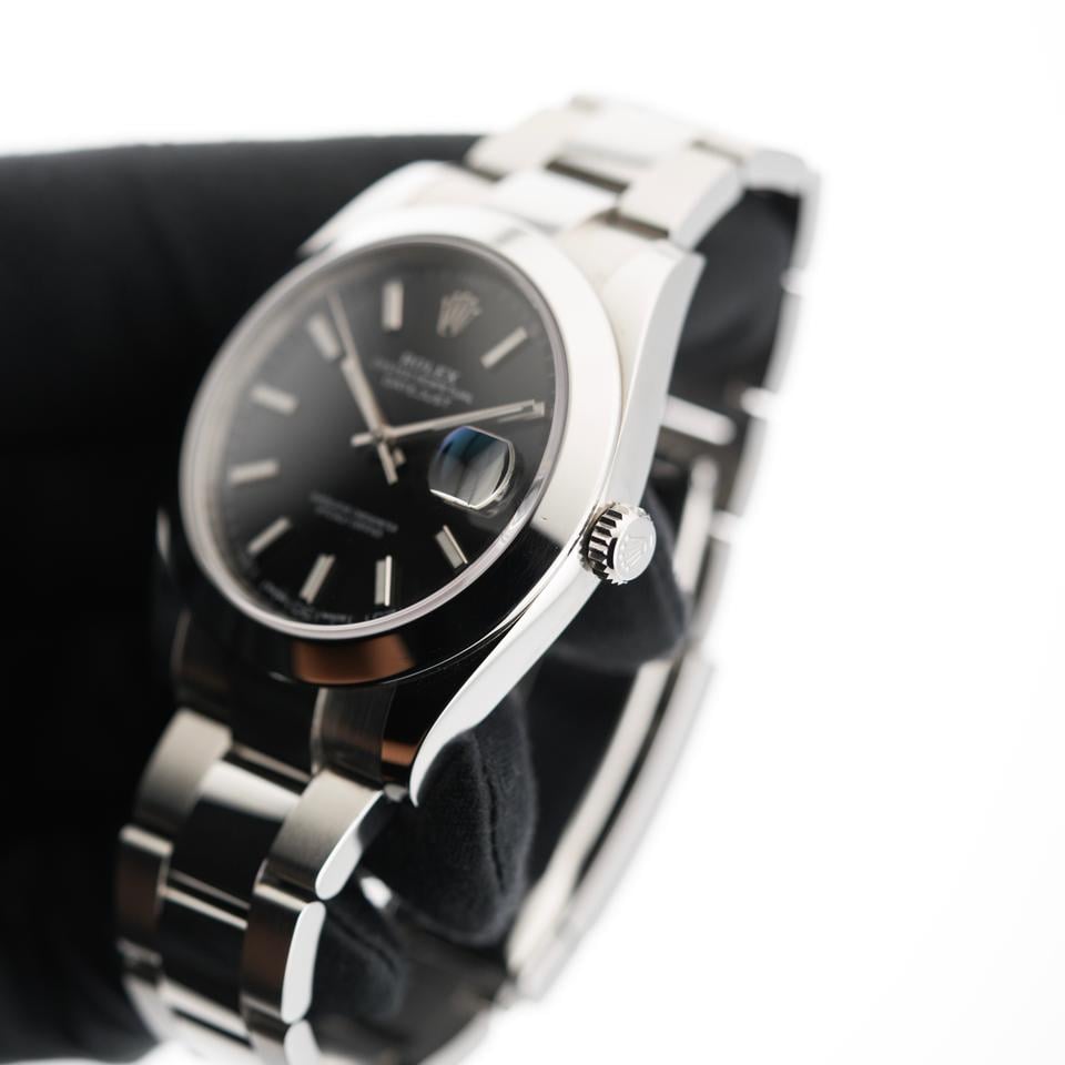ROLEX DATEJUST OYSTER GHIERA LISCIA BLACK DIAL