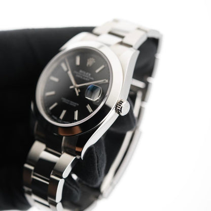 ROLEX DATEJUST OYSTER GHIERA LISCIA BLACK DIAL