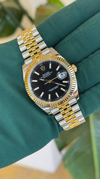 ROLEX DATEJUST JUBILEE BLACK & GOLD