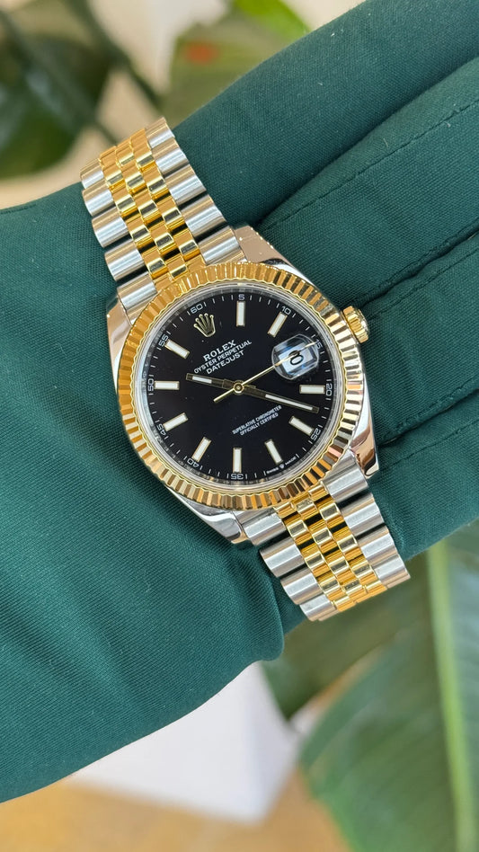 ROLEX DATEJUST JUBILEE BLACK & GOLD