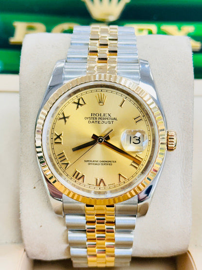 ROLEX DATEJUST JUBILÈE CHAMPAGNE ROMAN